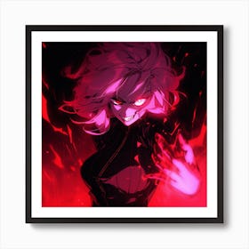 Anime Girl With Pink Hair 2 Art Print