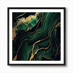 Emerald Green Abstract Painting Art Print