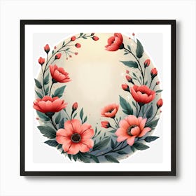 Floral Wreath 5 Art Print