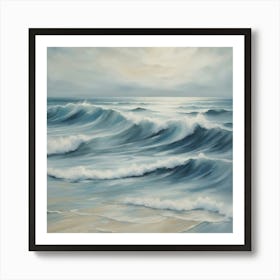 Into the ocean or into the water ocean waves and beautiful wall art and canvas print Art Print