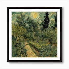 Garden At Night Art Print