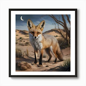 Fox In The Desert Art Print