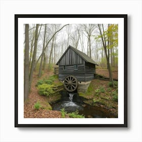 Water Mill In The Woods Art Print