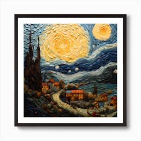 Gogh's Celestial Knitted Canvas Art Print