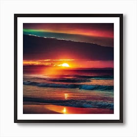 Sunset On The Beach 157 Art Print