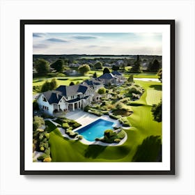 Aerial View Of A Golf Course 3 Art Print