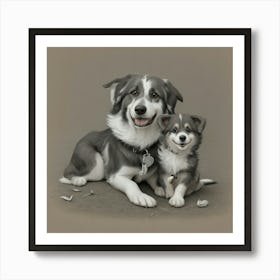 Dog And Puppy Poster