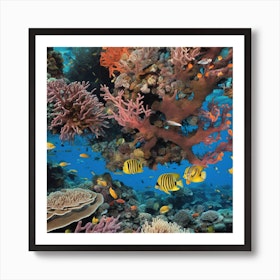 Neon Coral Reef' Poster, picture, metal print, paint by ImaginedArtworks