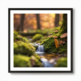 Stream In The Forest Art Print