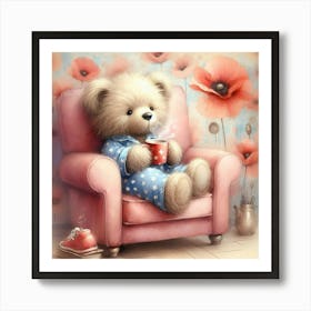 Teddy Bear In Pajamas 2 Art Print