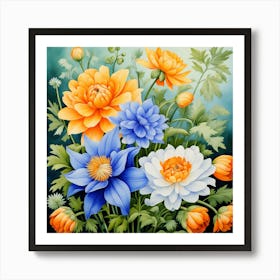 Dahlias 1 Art Print