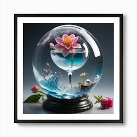 Lotus In A Glass Art Print