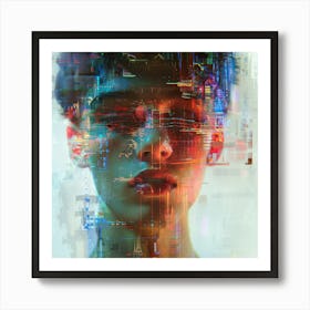 Digital Portrait Of A Woman Art Print