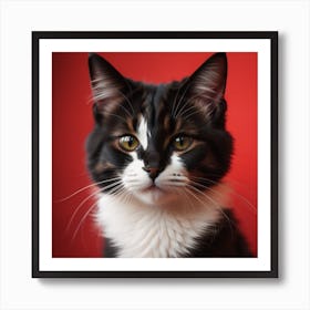 Black and White Kitten Cat Print Art Print