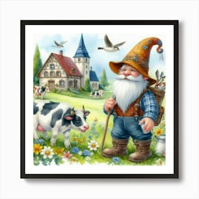 Farmer Gnome Art Print