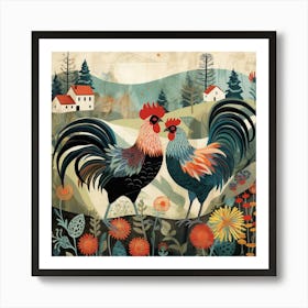 Bird In Nature Rooster 2 Art Print