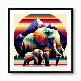 The Grounded Guardians Elephants 1 Art Print