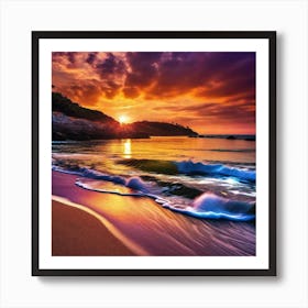 Sunset On The Beach 324 Art Print