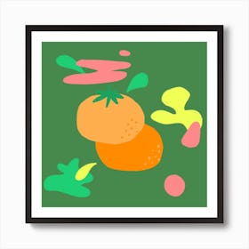 Summer Oranges Square Art Print