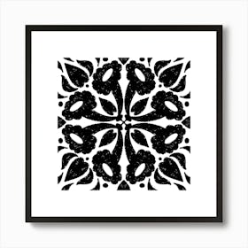 Black And White Floral Pattern 27 Affiche