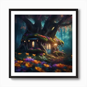 Night time in the Forest Art Print