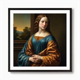 Lady In Blue Art Print