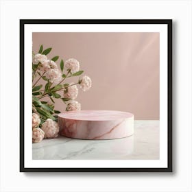 Pink Marble Cake Stand 10 Art Print