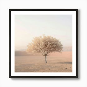 Single Tree In The Desert Art Print