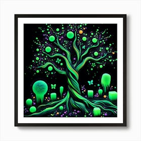 Glow In The Dark Tree Art Print