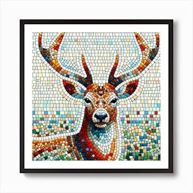 "Mosaic Majesty" is a vibrant artwork that reimagines the natural elegance of a stag through the timeless art of mosaic. Each tile is meticulously placed to create a tapestry of colors, breathing life and texture into this noble creature. The stag's gaze is compelling, drawing the viewer into a narrative of wilderness and resilience. This piece is perfect for those who appreciate traditional techniques with a modern twist, adding a splash of color and artistry to any living space or gallery. "Mosaic Majesty" is not just a depiction of wildlife; it's a celebration of craftsmanship and the enduring allure of animal portraiture in art. Art Print