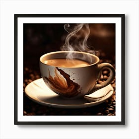 Cup with aromatic coffee Art Print