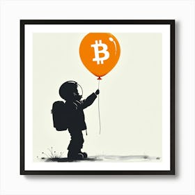 Bitcoin Balloon Art Print