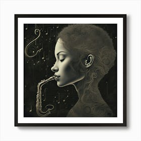 Saxophone Girl Art Print