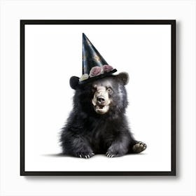 Black Bear In A Witch Hat Art Print