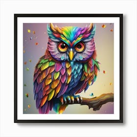 Colorful Owl Art Print