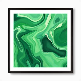 Abstract Green Wavy Background Art Print