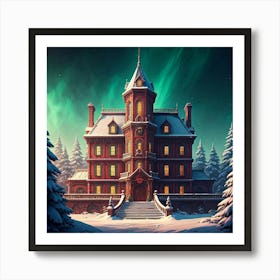 Santa'S Mansion Art Print