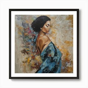 Woman In Blue Art Print