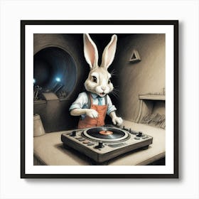 Rabbit Dj 7 Art Print