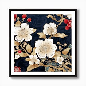 Chinese Floral Pattern Art Print