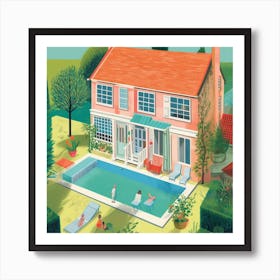 Summer House With A Pool Art Print