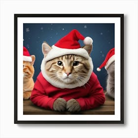 Christmas Cats Art Print