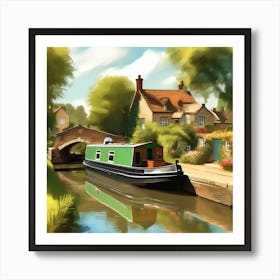 The Green Barge Art Print