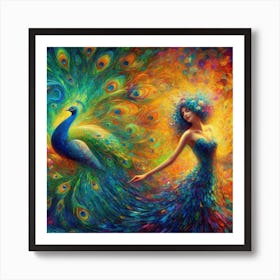 Peacock Painting Art Print