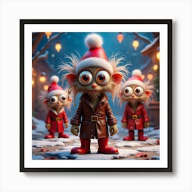 Christmas Trolls 3 Art Print