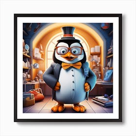 Penguin In A Suit 1 Art Print