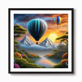 Hot Air Balloons In The Sky 2 Art Print