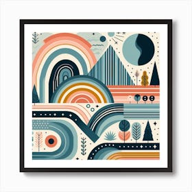 Scandinavian style, Rainbow Art Print