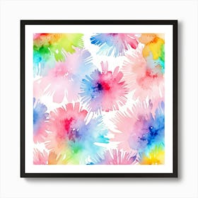 Watercolor Flowers Seamless Pattern 1 Art Print