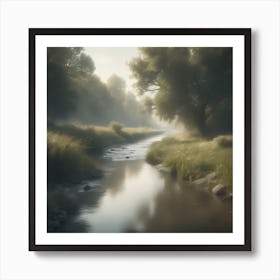 River In The Forest 48 Art Print